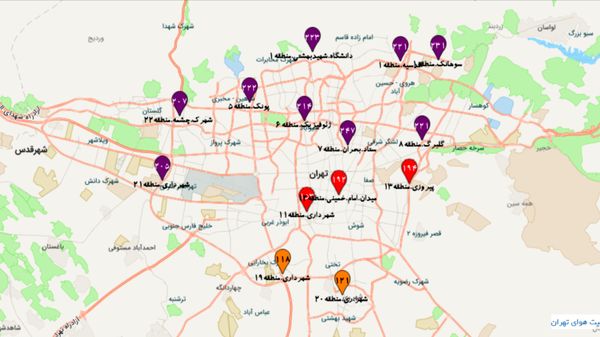 هوای تهران آلوده شد؛ برخی مناطق در وضعیت بسیار پرخطر و آلوده قرار گرفتند