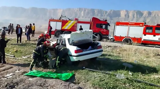 تصادف با گاوها در جاده چابهار-زرآباد؛ ۵ نفر در آتش سوختند