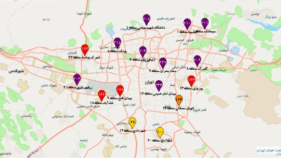 هوای تهران در وضعیت قرمز